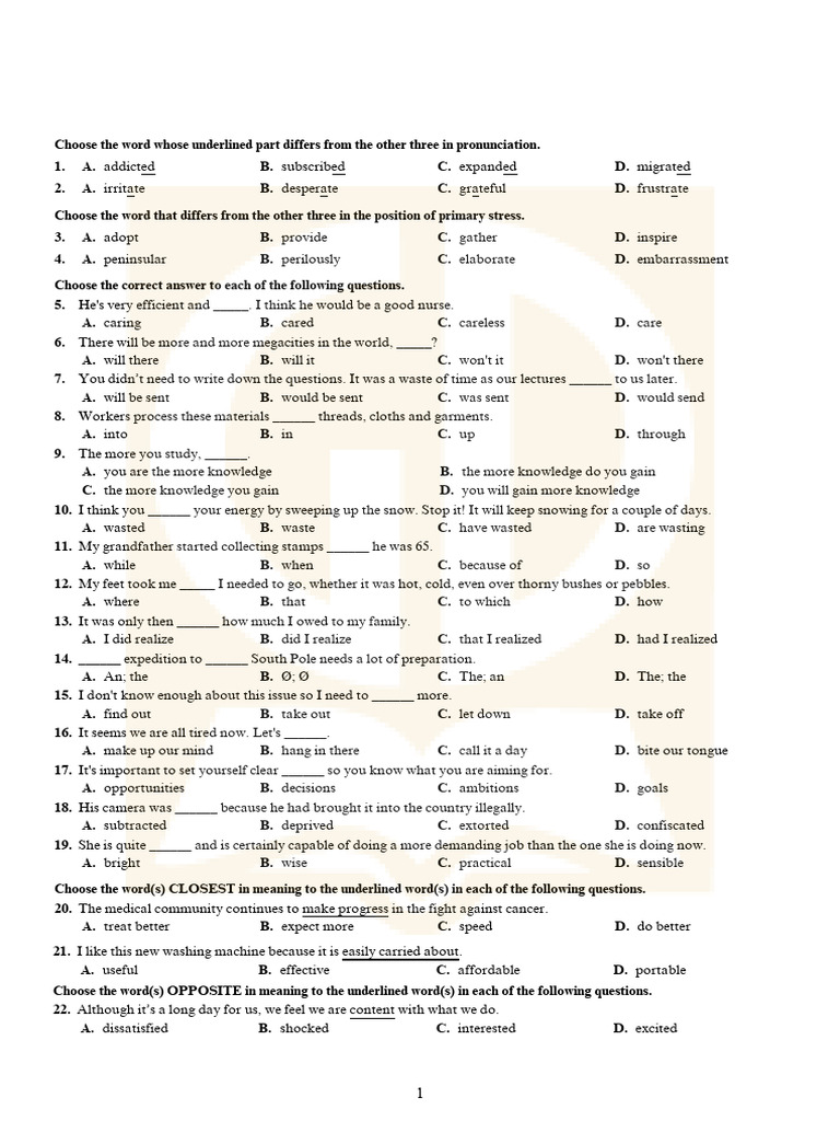 Practice Test 19 | PDF