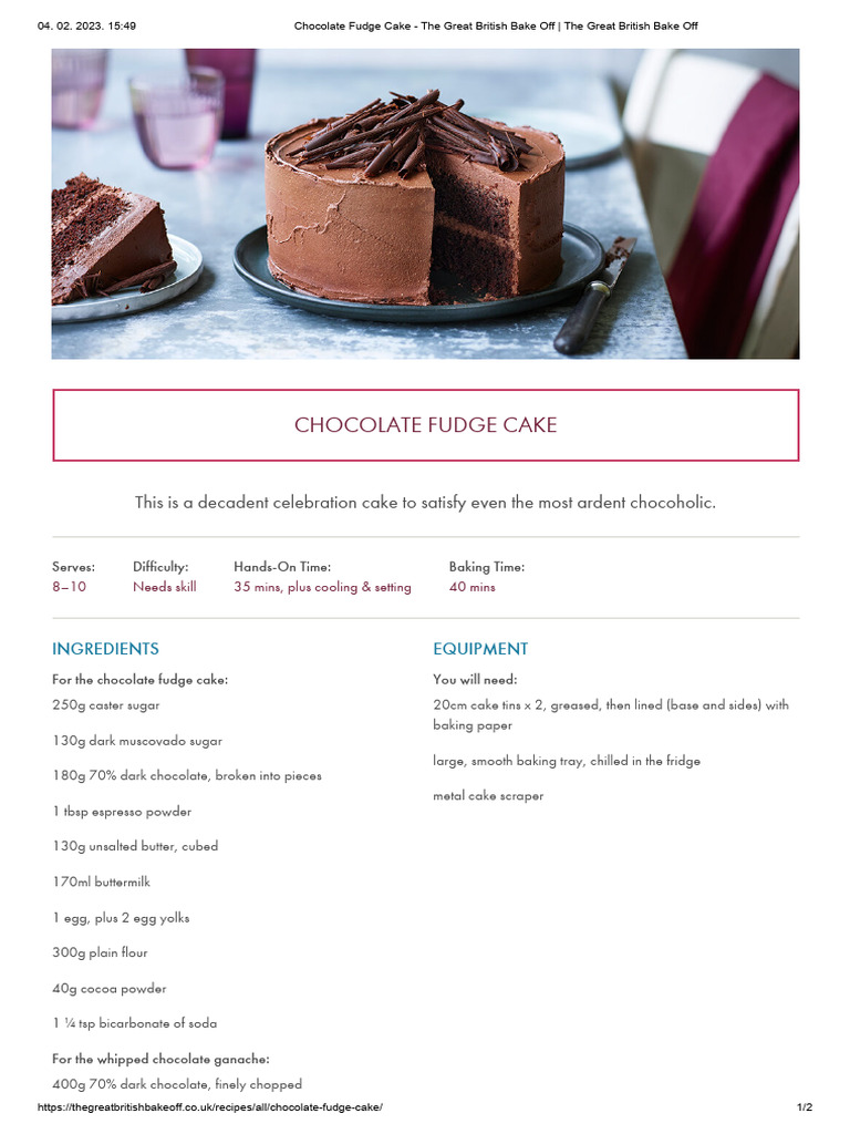 Chocolate Fudge Cake | PDF