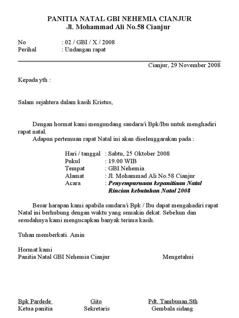 Surat Undnagan Natal