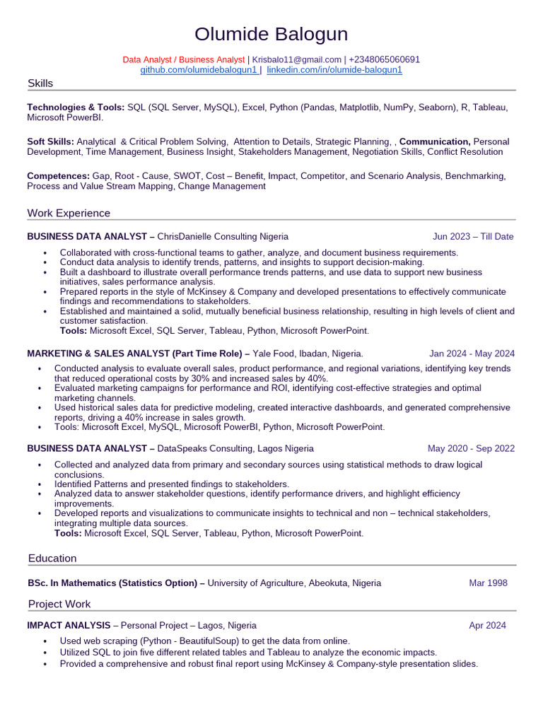 Business & Data Analyst | PDF