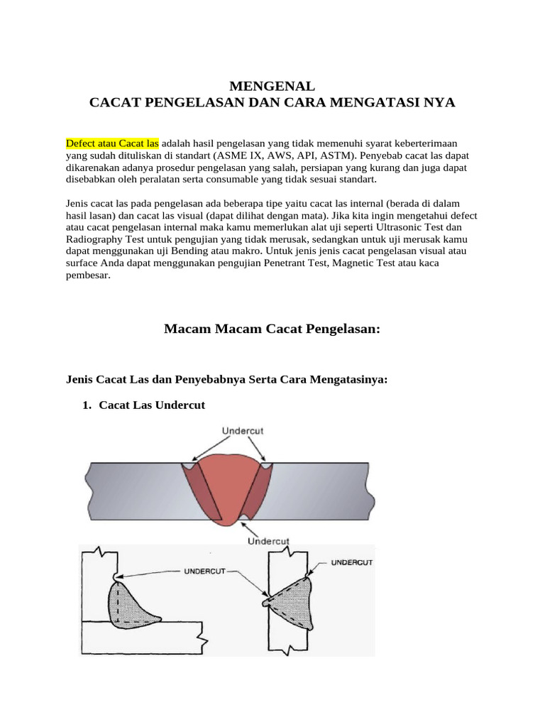 Defect Atau Cacat Las | PDF