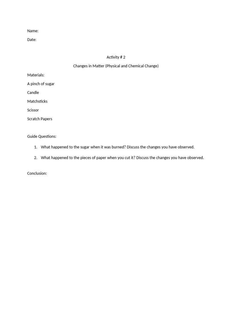 Science experiment pdf