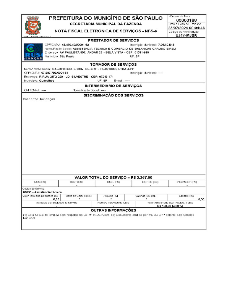 Nota fiscal cabofix pdf