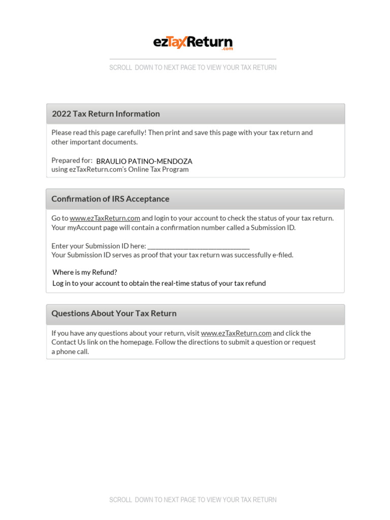 Federal Tax Return | PDF