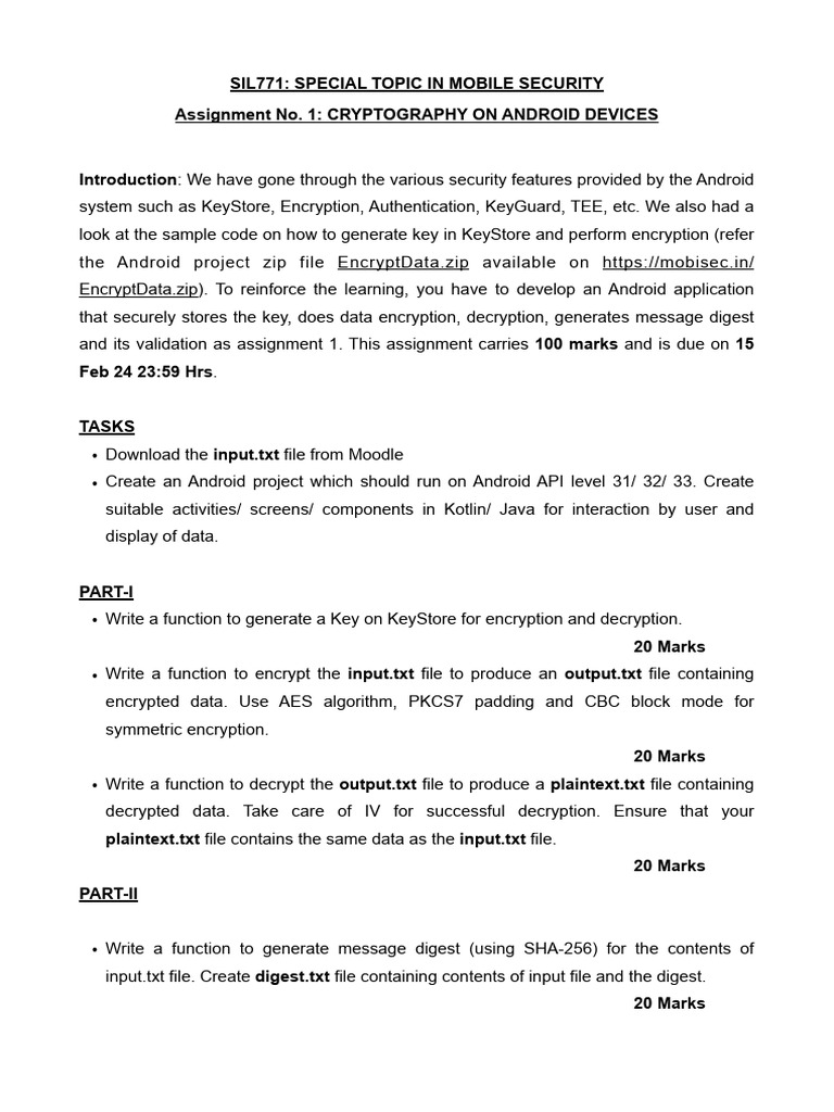 Assignment1 Crypto On Android Pdf