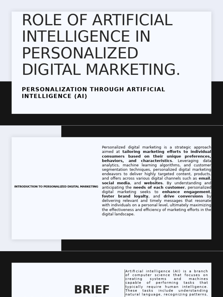 Role of Artificial Intelligence in Personalized Digital Marketing | PDF