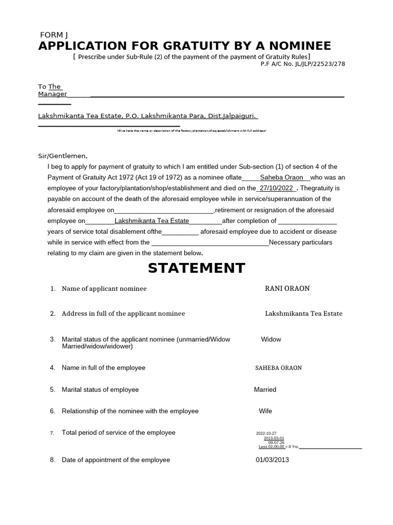 Form J | PDF