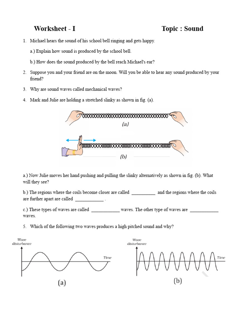 Sound - Worksheet - I | PDF