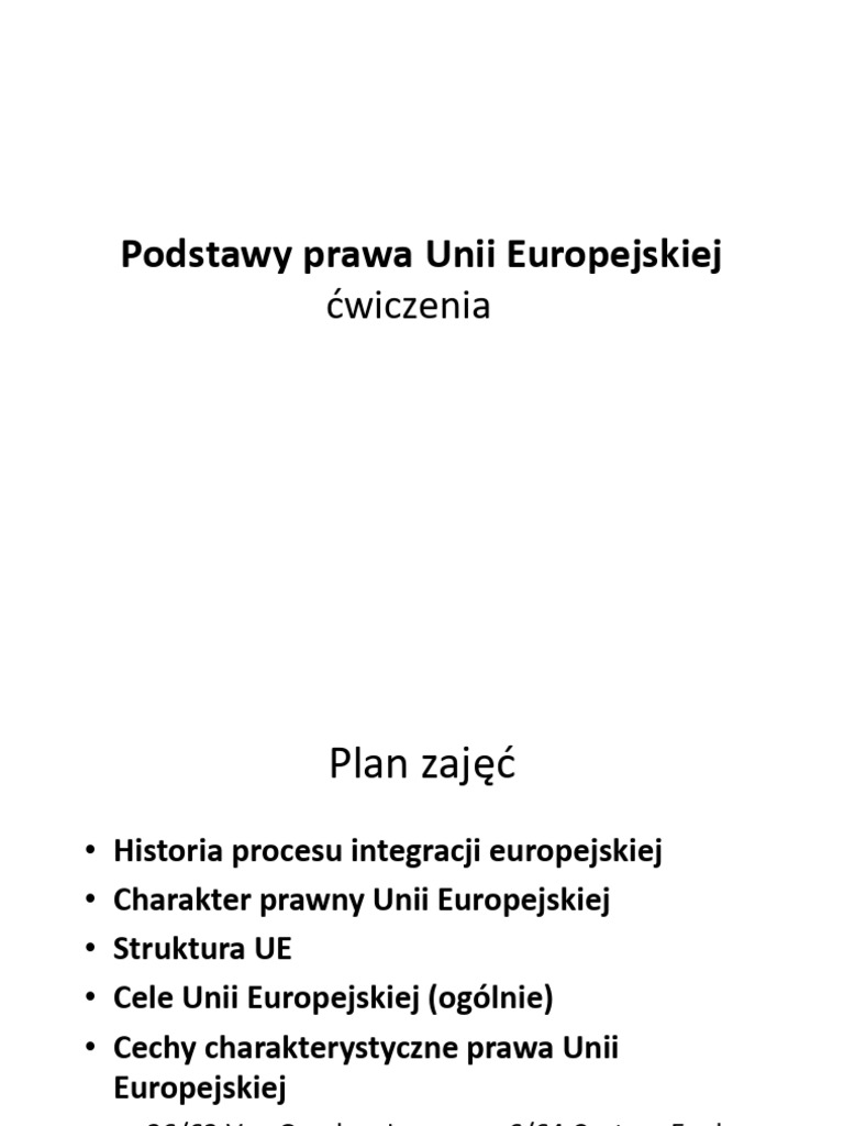 Podstawy Prawa UE | PDF
