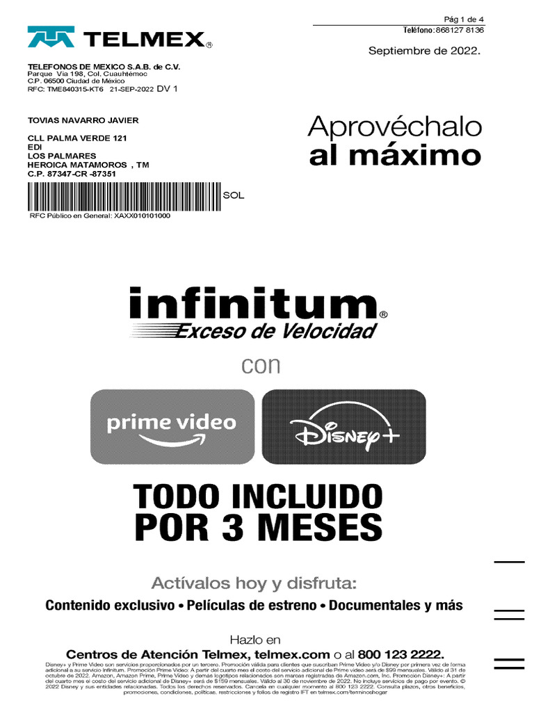Recibo Telmex | PDF