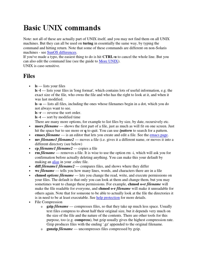 Basic UNIX Commands | PDF | Filename | Computer File