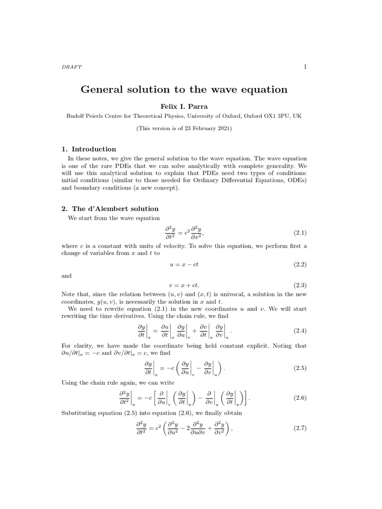 Wave Equation 2 | PDF