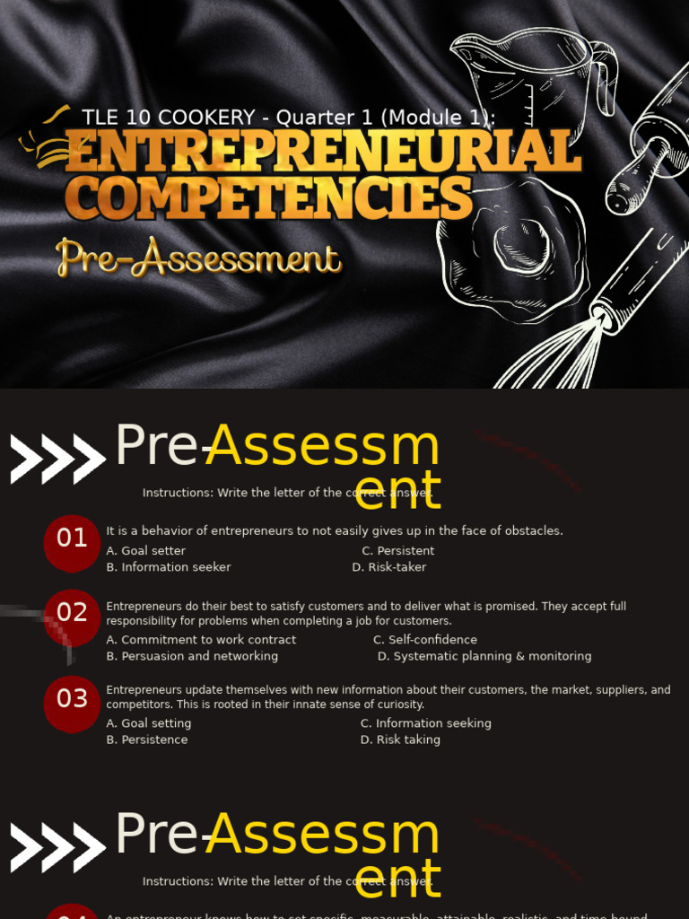 Tle 10 Pretest Module 1 q1 | PDF