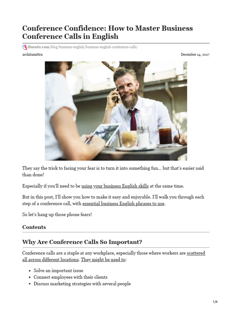 Mastering Business Conference Calls | PDF | Conference Call | Career ...