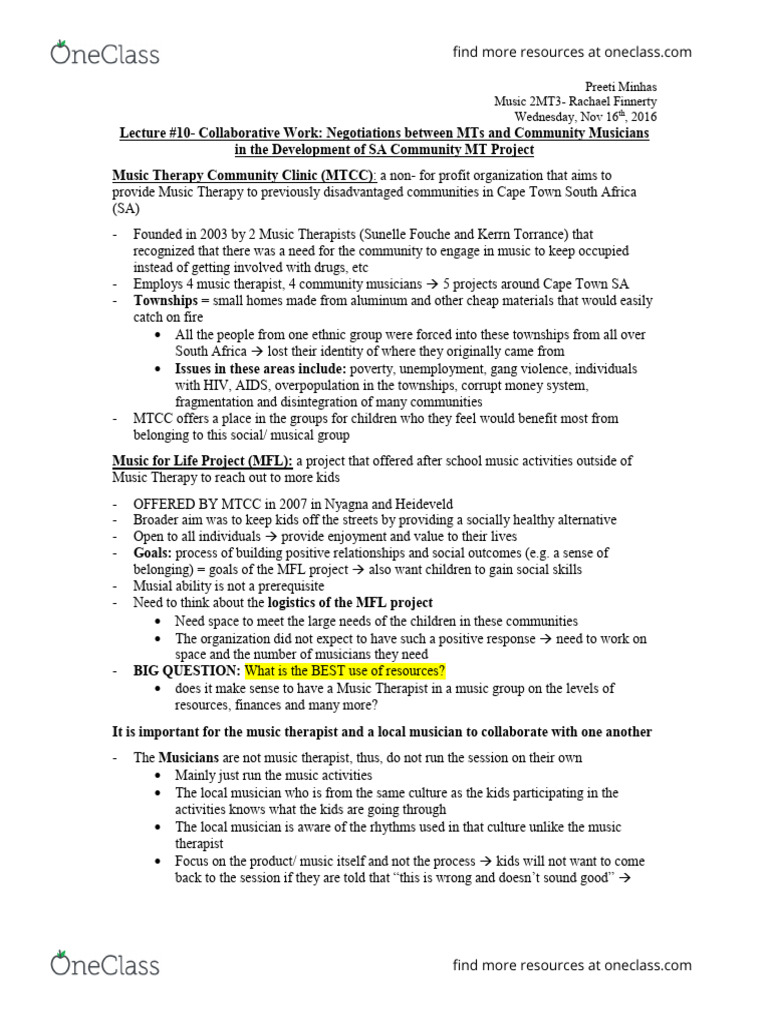 CLass 10 Music 2Mt3 Lecture | PDF