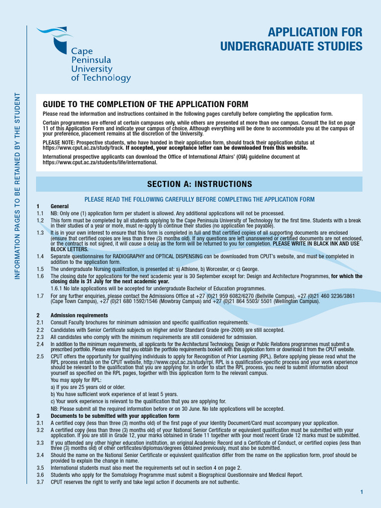 Undergrad Application Form 10052016 | PDF | Breach Of Contract ...
