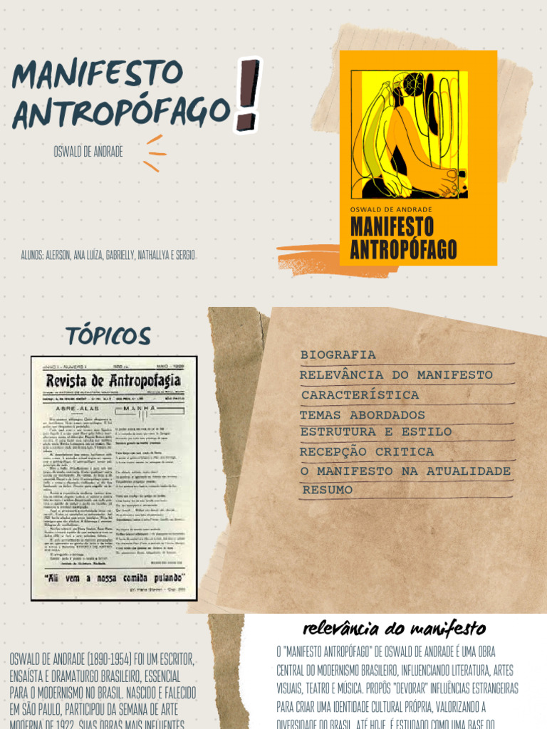 Importância do Manifesto Antropófago | PDF | Educação em Artes Liberais