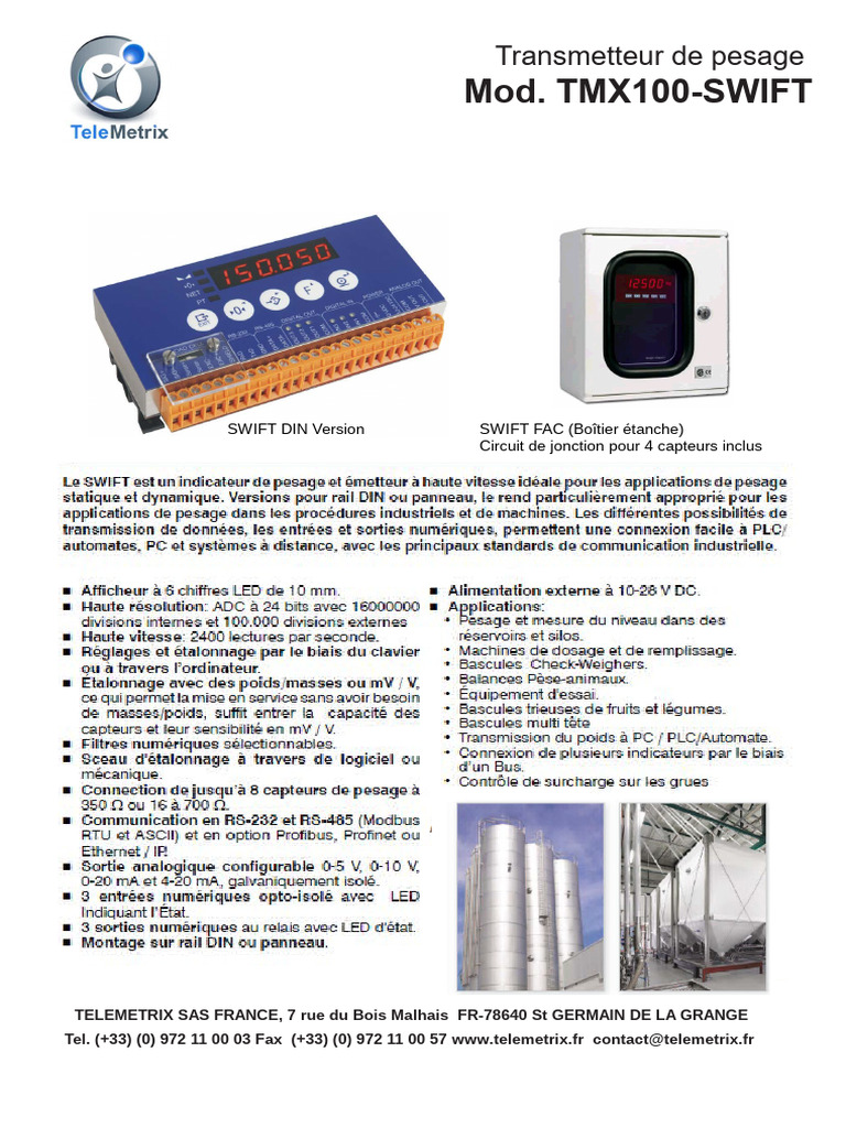 TMX100 Swift Telemetrix Com | PDF