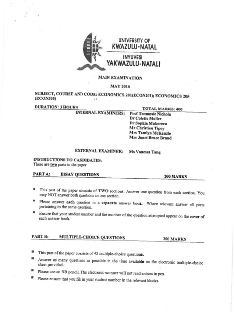 Exam 2016 | PDF