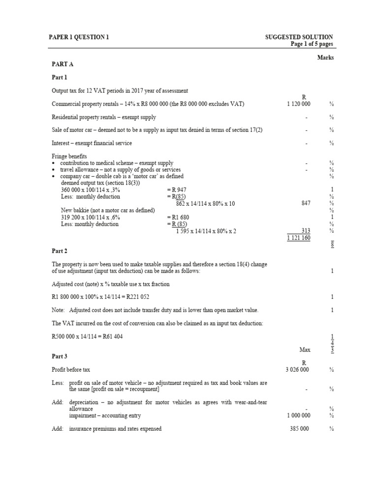Sim Exam Paper 1-4 Solutions | PDF
