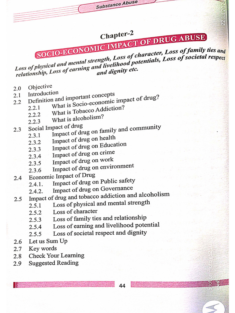 Socio Economic Impact of Drug Abuse | PDF