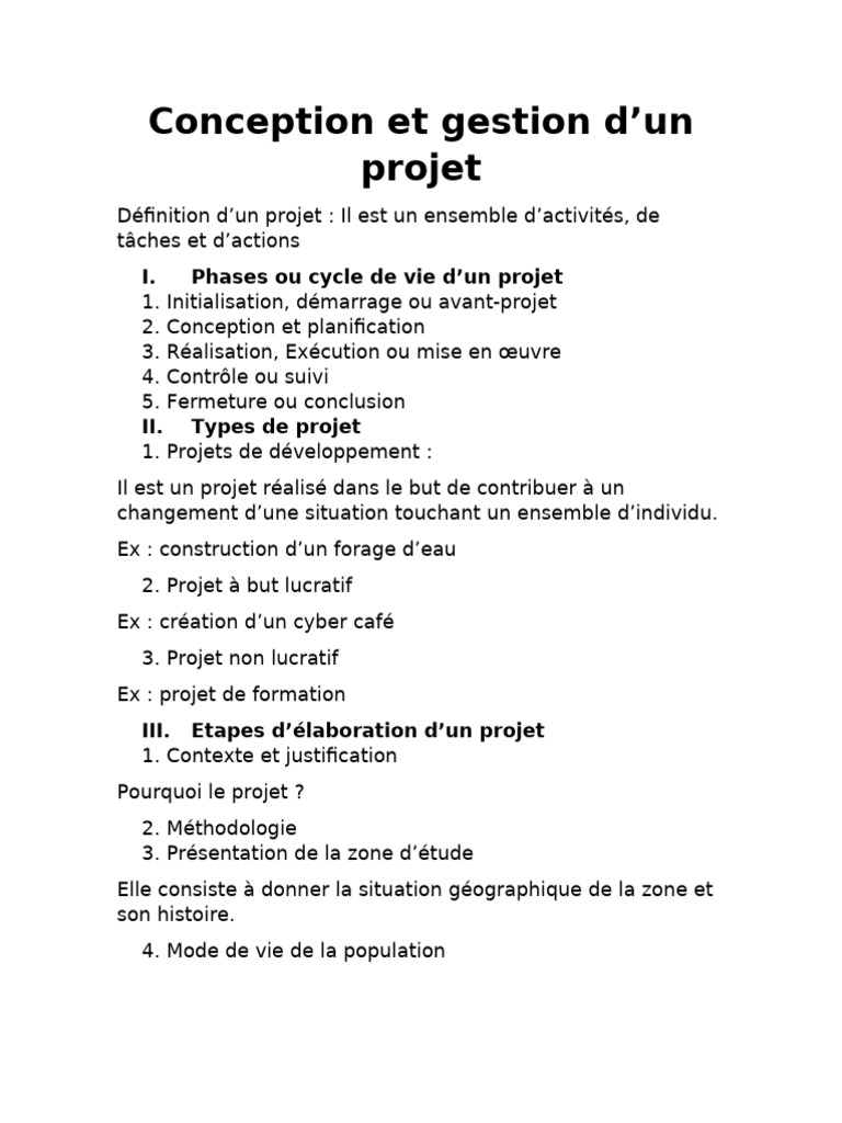 Conception et gestion de projet efficace | PDF