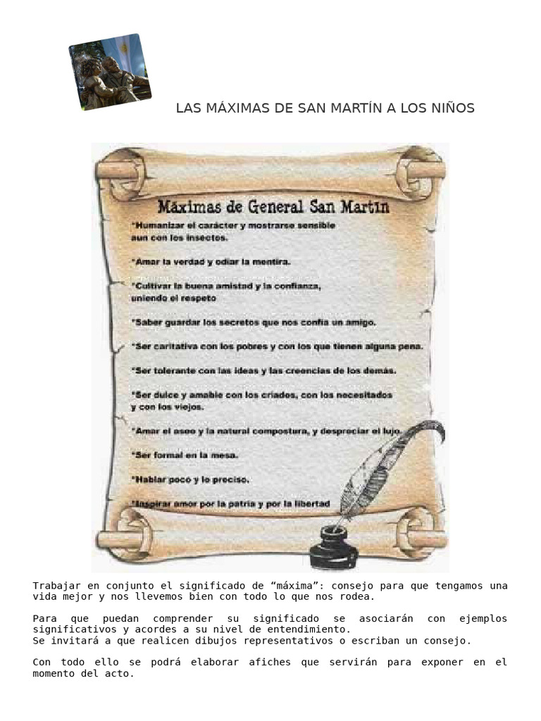 Las Máximas de San Martín a Los Niños | PDF