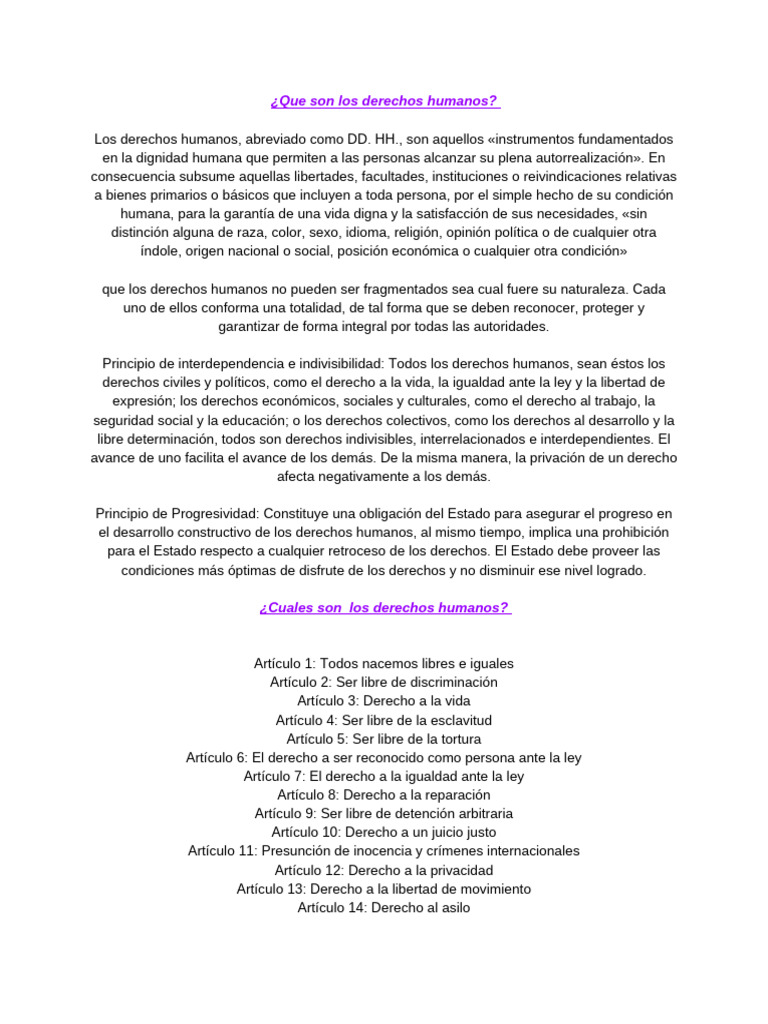 ¿Que Son Los Derechos Humanos | PDF | Derechos humanos | Ciencias sociales