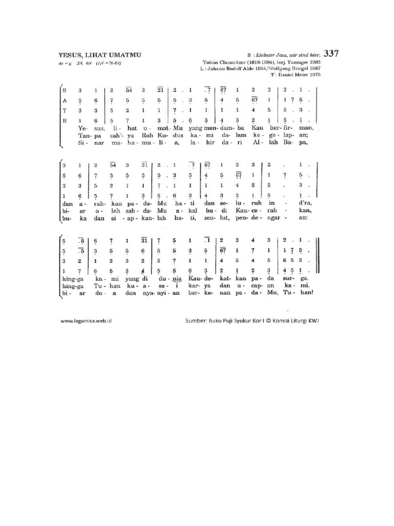 Teks Lagu Yesus Lihatlah Umatmu | PDF
