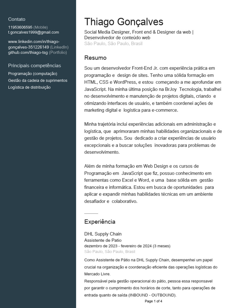 Profile Linkedin CV | PDF