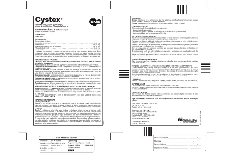 Cystex P00724EMA00 | PDF