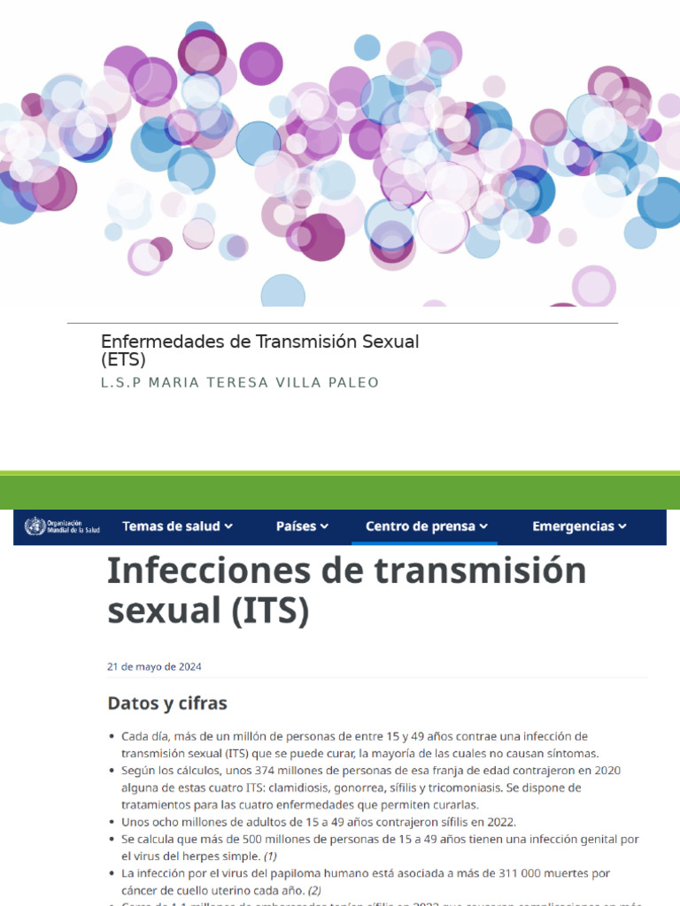 Enfermedades de Transmisión Sexual (ETS) : L.S.P Maria Teresa Villa ...