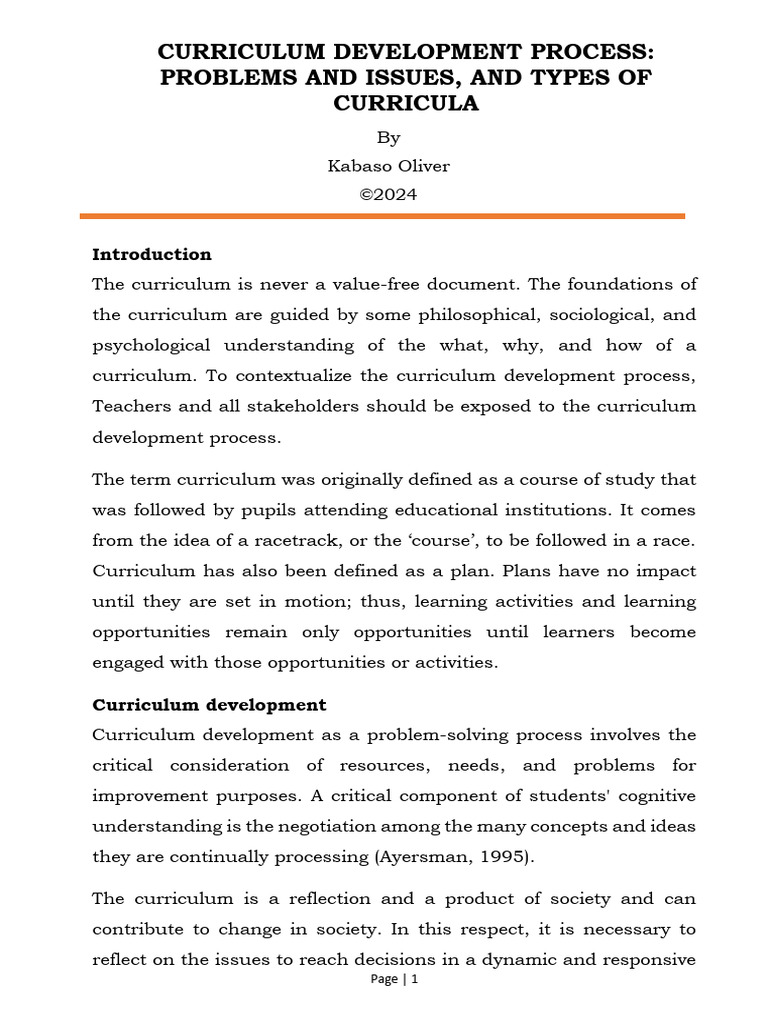Curriculum Development Challenges Explained | PDF | Curriculum | Teachers