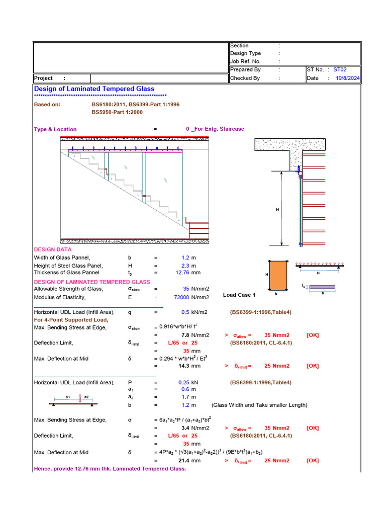 Railing - Glass Panel With 4 Point Supports | PDF