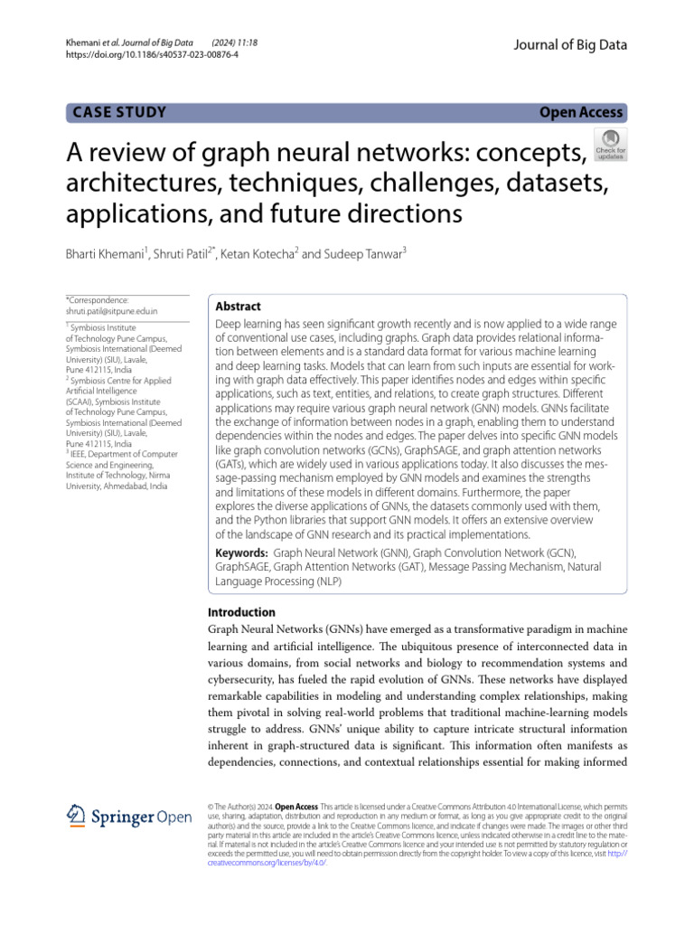 A Review of Graph Neural Networks Concepts, Architectures, Techniques ...