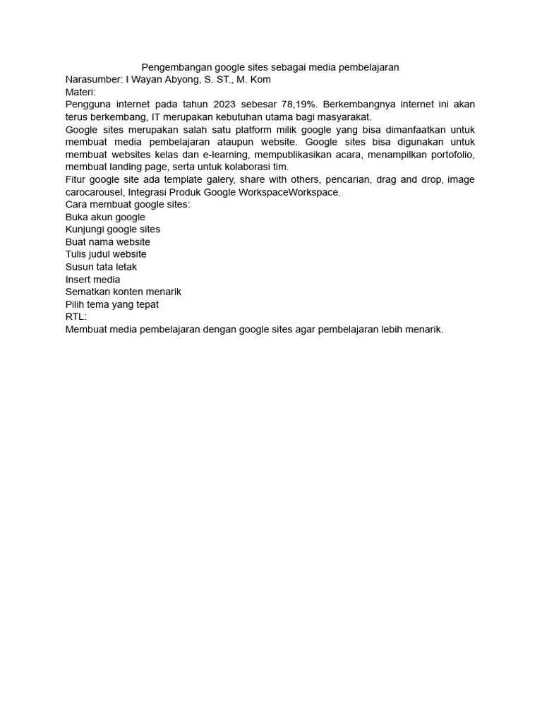 Materi google sites pdf