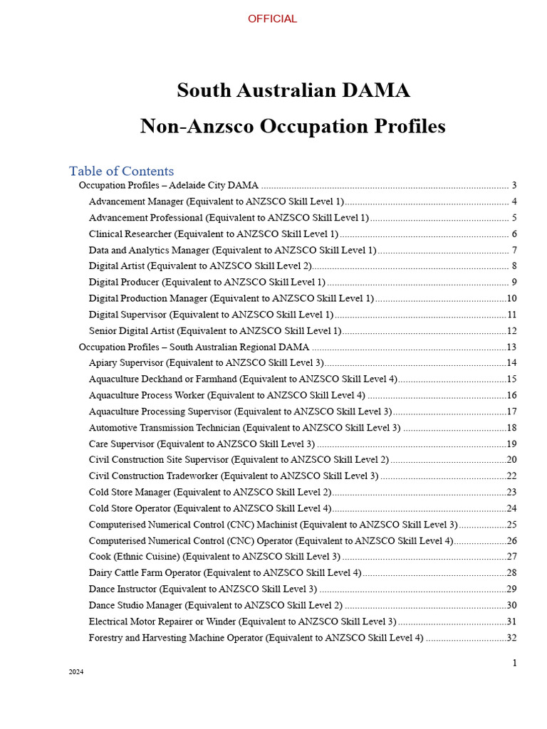 DAMA Occupation Profiles 2024 | PDF
