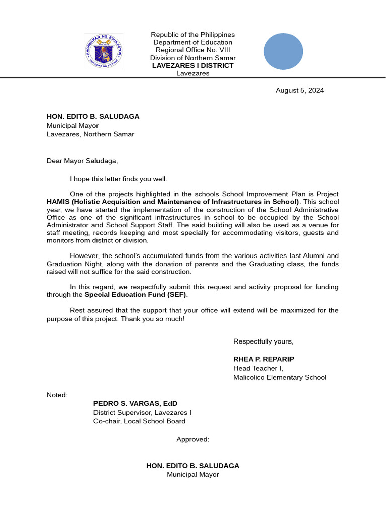 LETTER REQUEST SEF | PDF