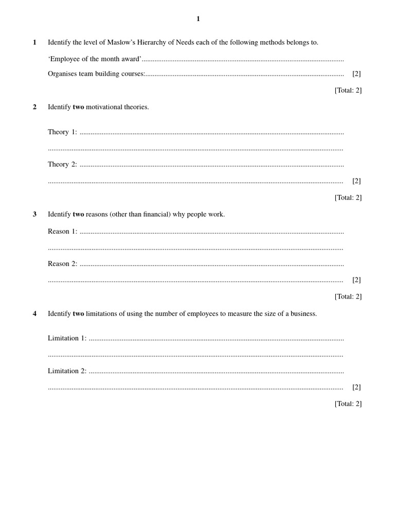 Business studies topical questions pdf