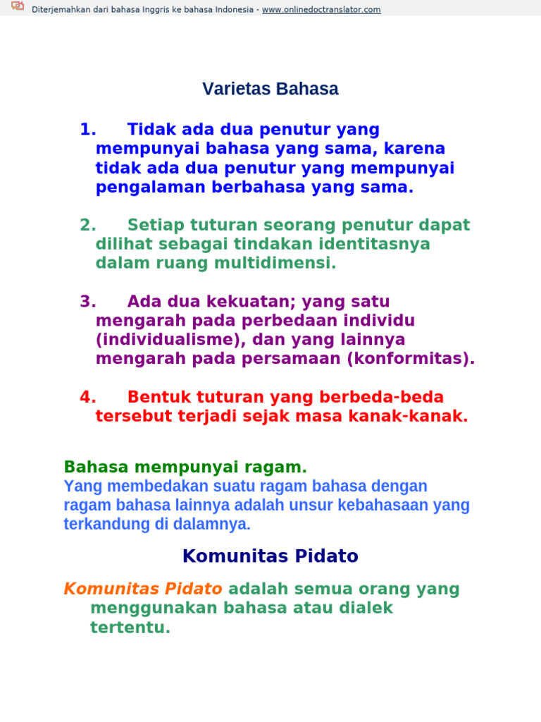Language Variety-1.en - Id | PDF | Dialectology | Human Communication