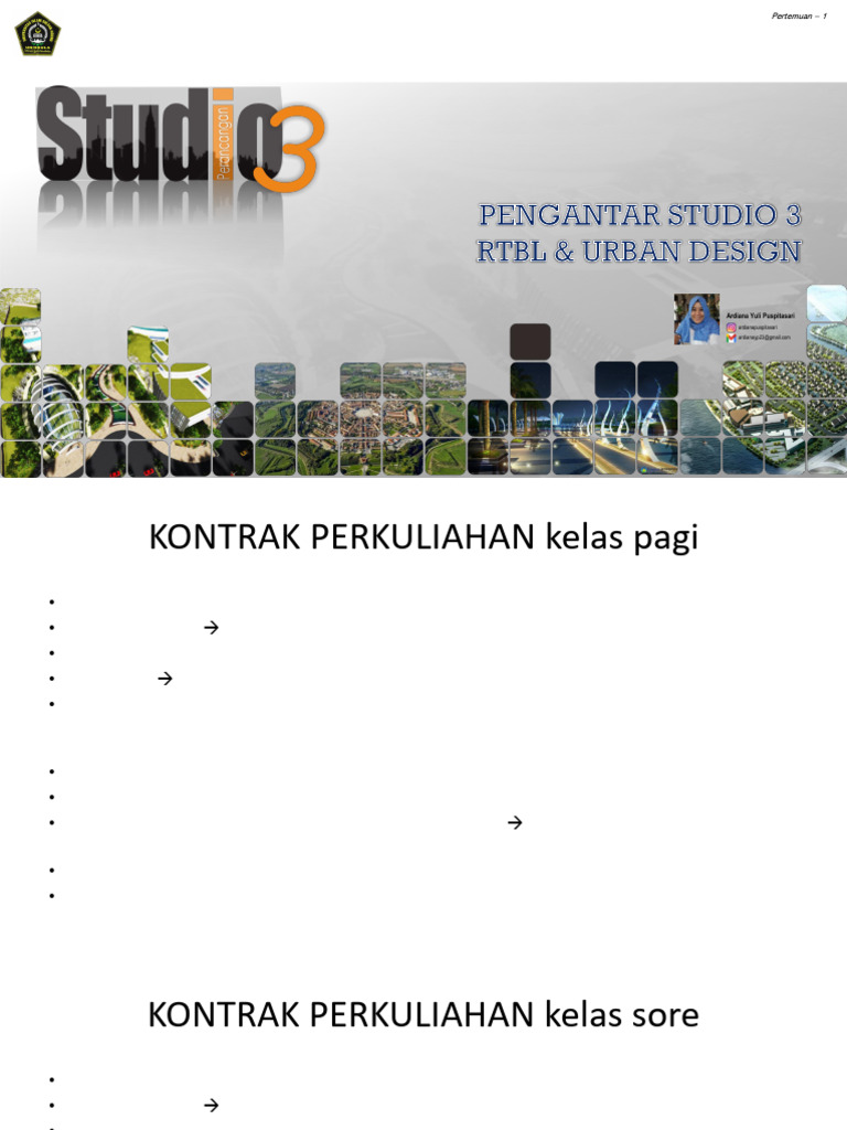Kontrak Perkuliahan Studio 3 RTBL | PDF