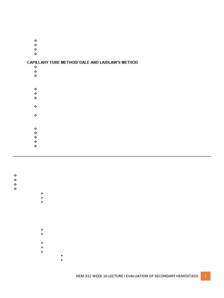 Hem 312 Week 10 Lecture Students | PDF
