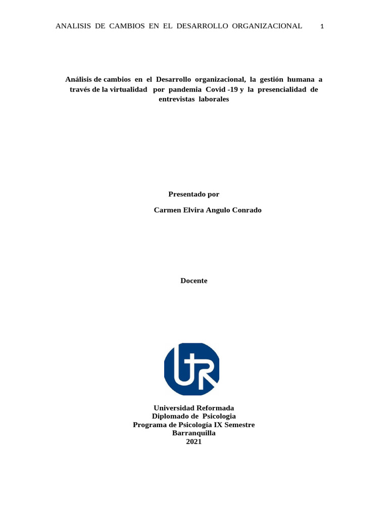 Análisis de Cambios en El Desarrollo Organizacional Listo | PDF ...