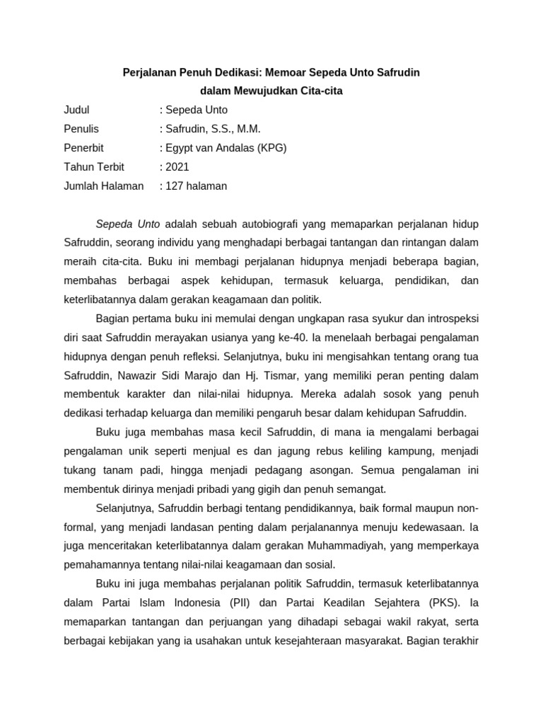 Perjalanan Penuh Dedikasi | PDF