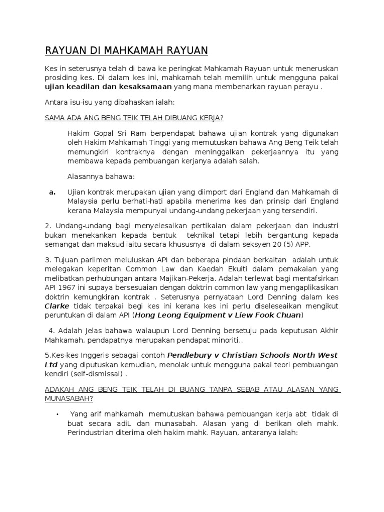 Kes Abt Rayuan Di Mahkamah Rayuan Pdf