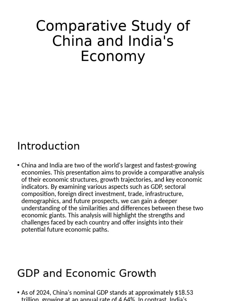Comparative Study Of China And India S Economy Pdf