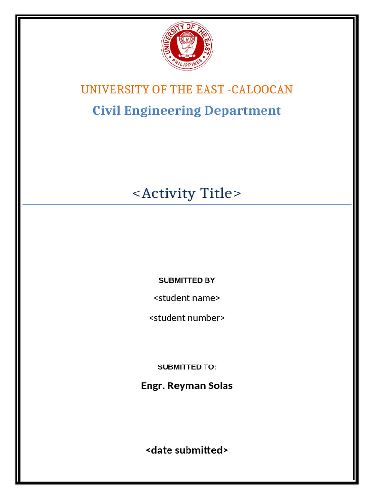 Sample Front Page and Template | PDF