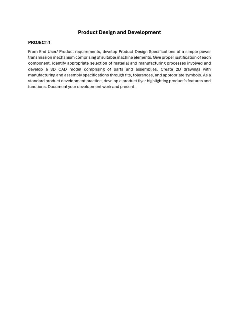 Project - Product Design and Development | PDF