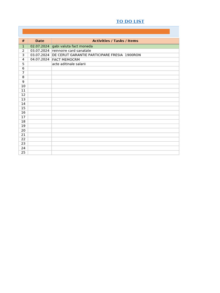 Excel To Do List Template Checklist v1 PDF