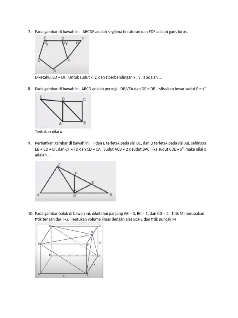 Latihan Soal Geometri Osn 7 10 Pdf